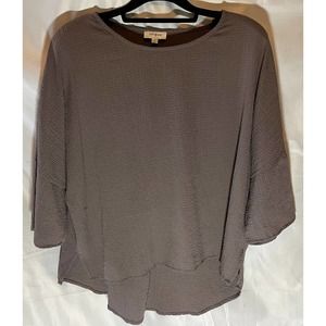 Umgee Brown Textured Oversized Brown Tunic Dolman Sleeves Size Large Oversized